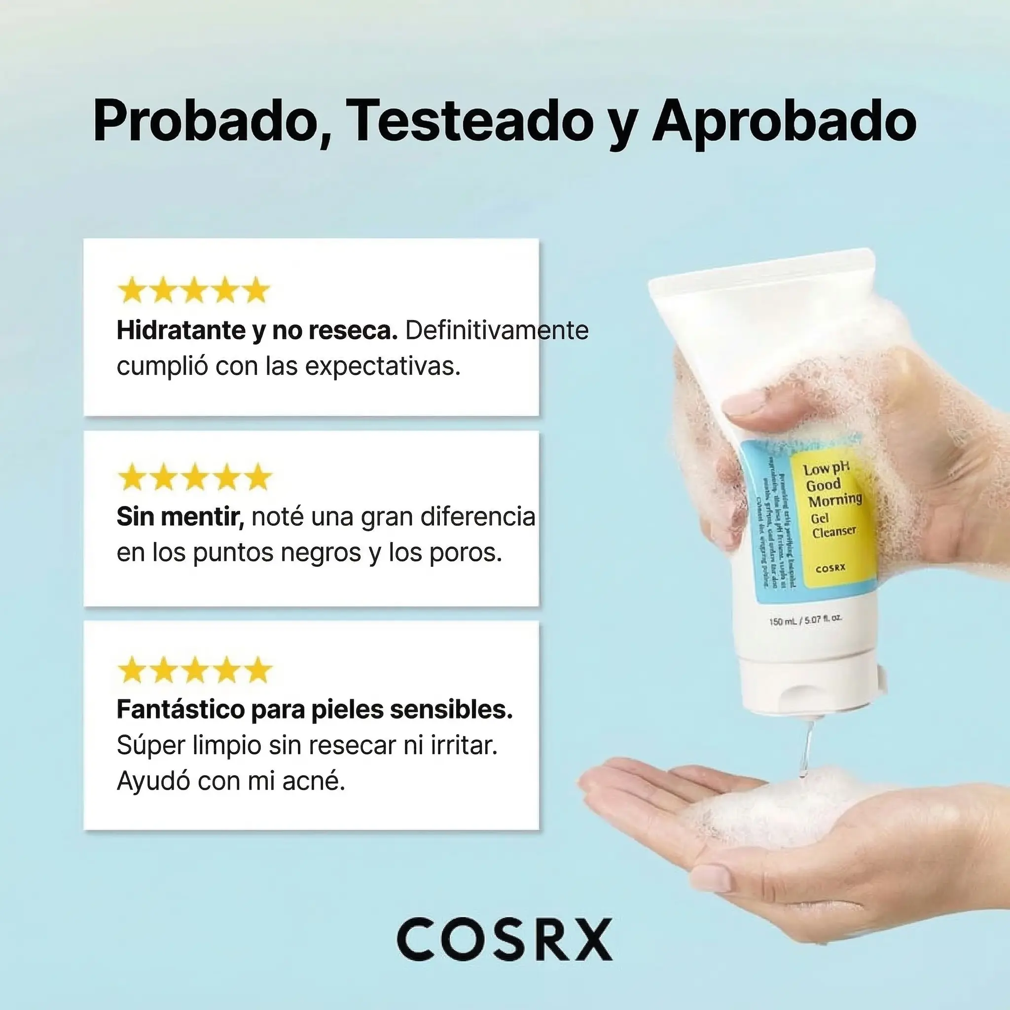 El COSRX Low pH Good Morning Gel Cleanser 4
